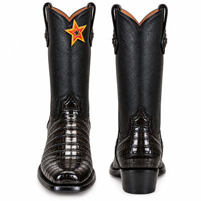 Western Alligator Skin Los Altos Boots Black Caiman Cowboy Dress Cowboy Boot Cheap Priced For Sale Online (EE) ~ World Best Alligator