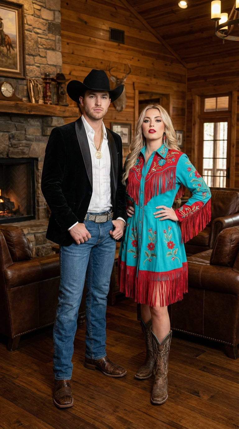 Mens Black Velvet Cowboy Blazer – Western Formal Jacket with Satin Lapel - 34 Short or Extra Small