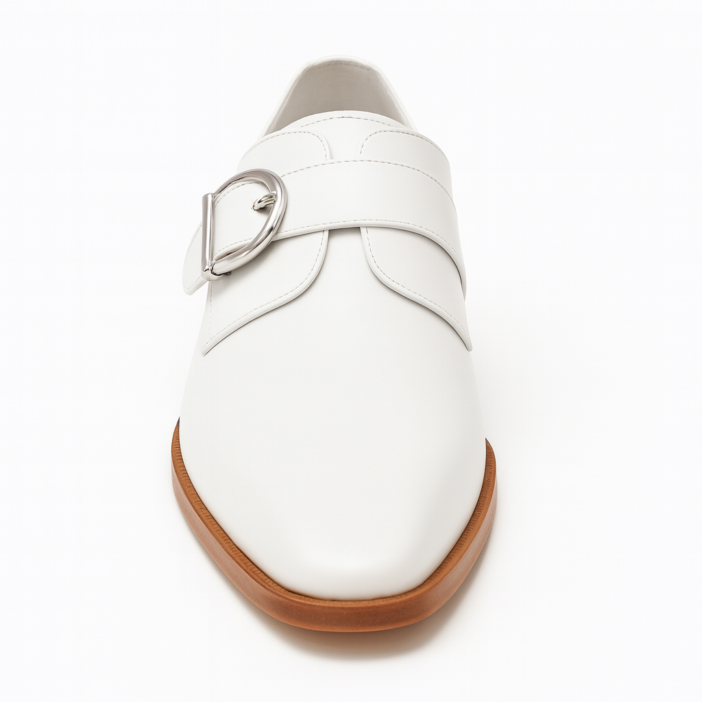 Mens Carrucci Classic Leather Fade Single D-Buckle Monk Strap Dress Shoe in Chestnut - 7