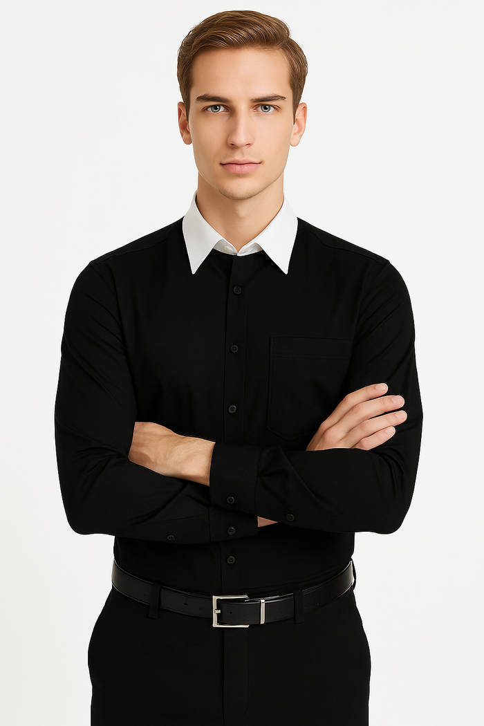 Classic Stylish Fashionable -White Collar Two Toned Contrast white collars Multi-color Men's Dress Shirt
