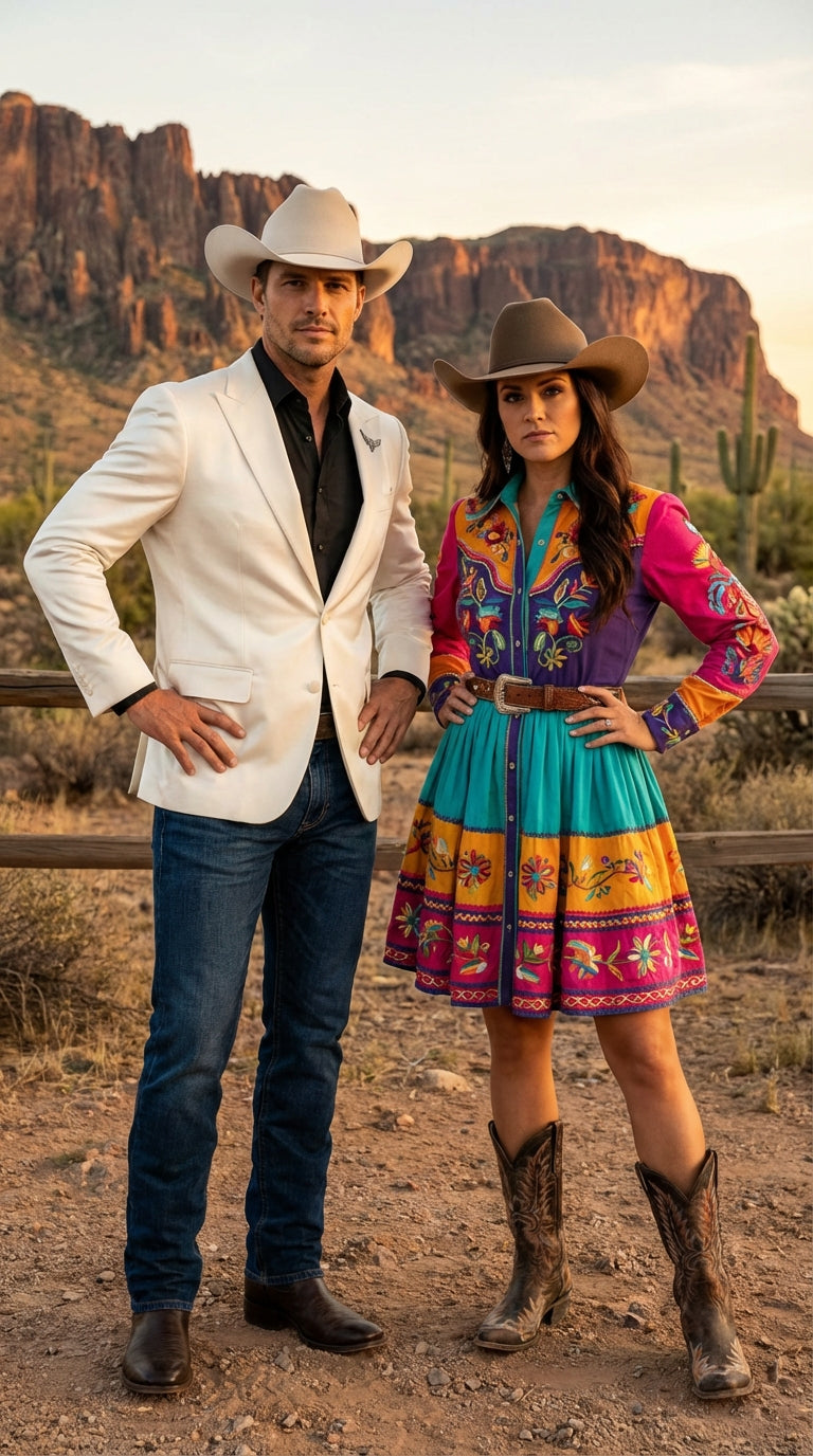 Menâ€™s Shiny White Cowboy Blazer â€“ Western Style Satin Finish Blazer for Party, Country Events and Evening Wear - 38 Short Jacket+32 Waist Adjustable 28to34)(Height: 5 4 to5 7 )(Neck  15-16.5)S-M)