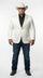 Menâ€™s Shiny White Cowboy Blazer â€“ Western Style Satin Finish Blazer for Party, Country Events and Evening Wear