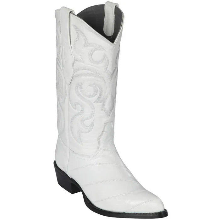 Mens Eel Skin Boots White - 6