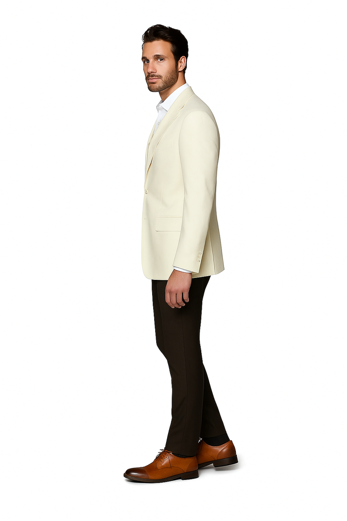 White Elegant Modern Fit Wool Sport Coat