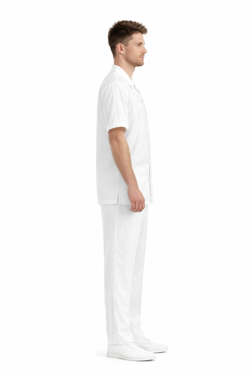 White Mens Walking Suit Men's Short Sleeve Two Piece Two Piece Mens Walking Outfit Pant Sets Suit All White Outfits For Men Short or Long Pants Leisure Casual Suit For Sale-New Designer Collection - M or Medium