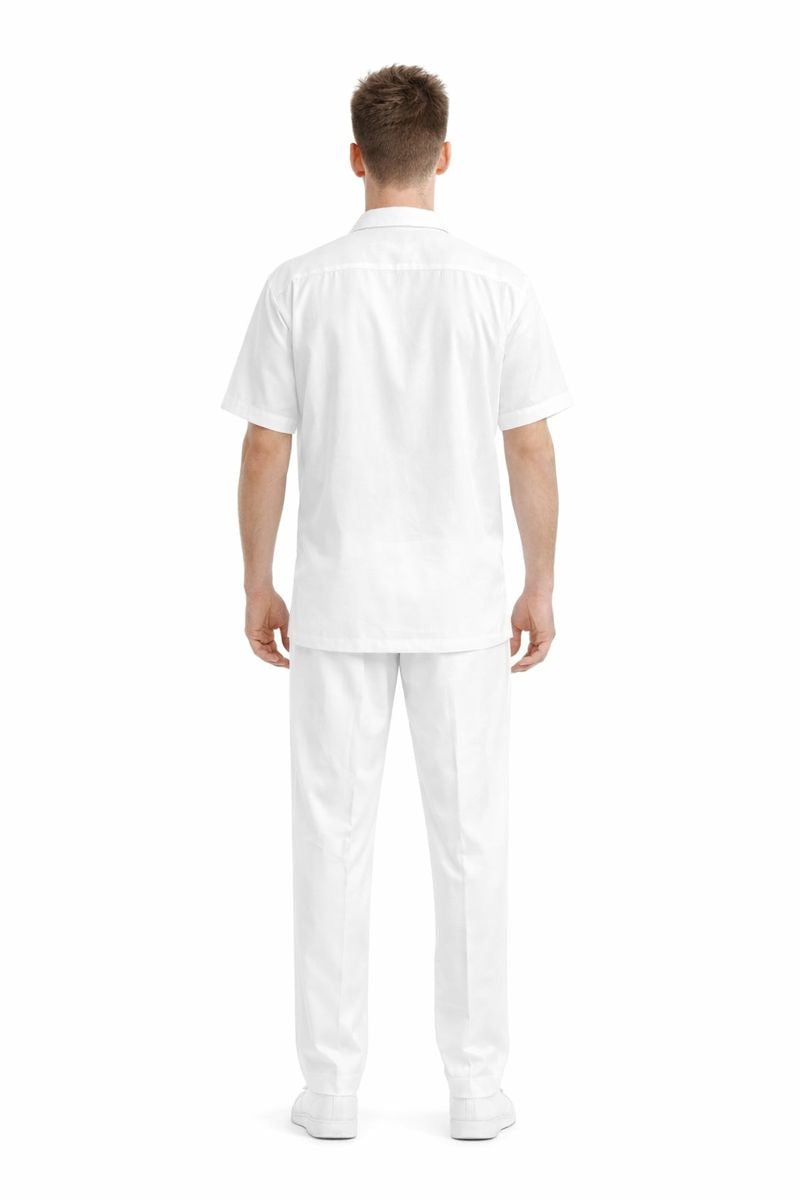 White Mens Walking Suit Men's Short Sleeve Two Piece Two Piece Mens Walking Outfit Pant Sets Suit All White Outfits For Men Short or Long Pants Leisure Casual Suit For Sale-New Designer Collection - M or Medium