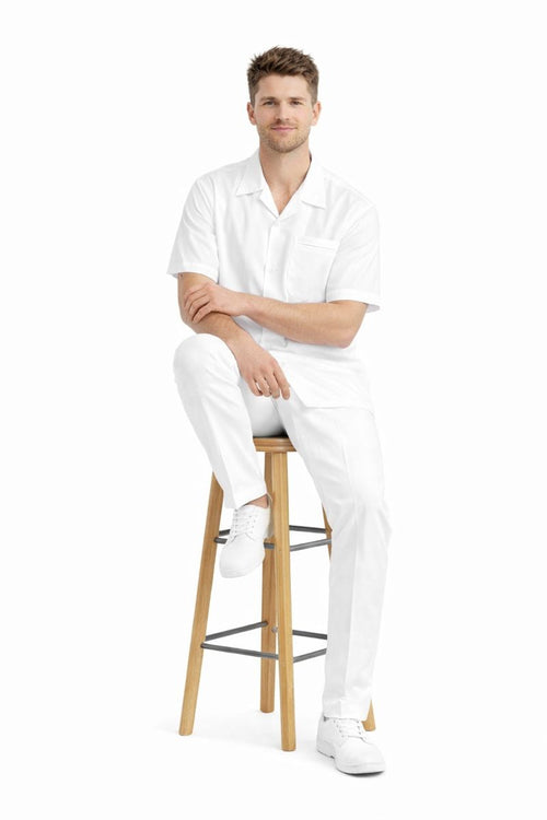 White Mens Walking Suit Men's Short Sleeve Two Piece Two Piece Mens Walking Outfit Pant Sets Suit All White Outfits For Men Short or Long Pants Leisure Casual Suit For Sale-New Designer Collection