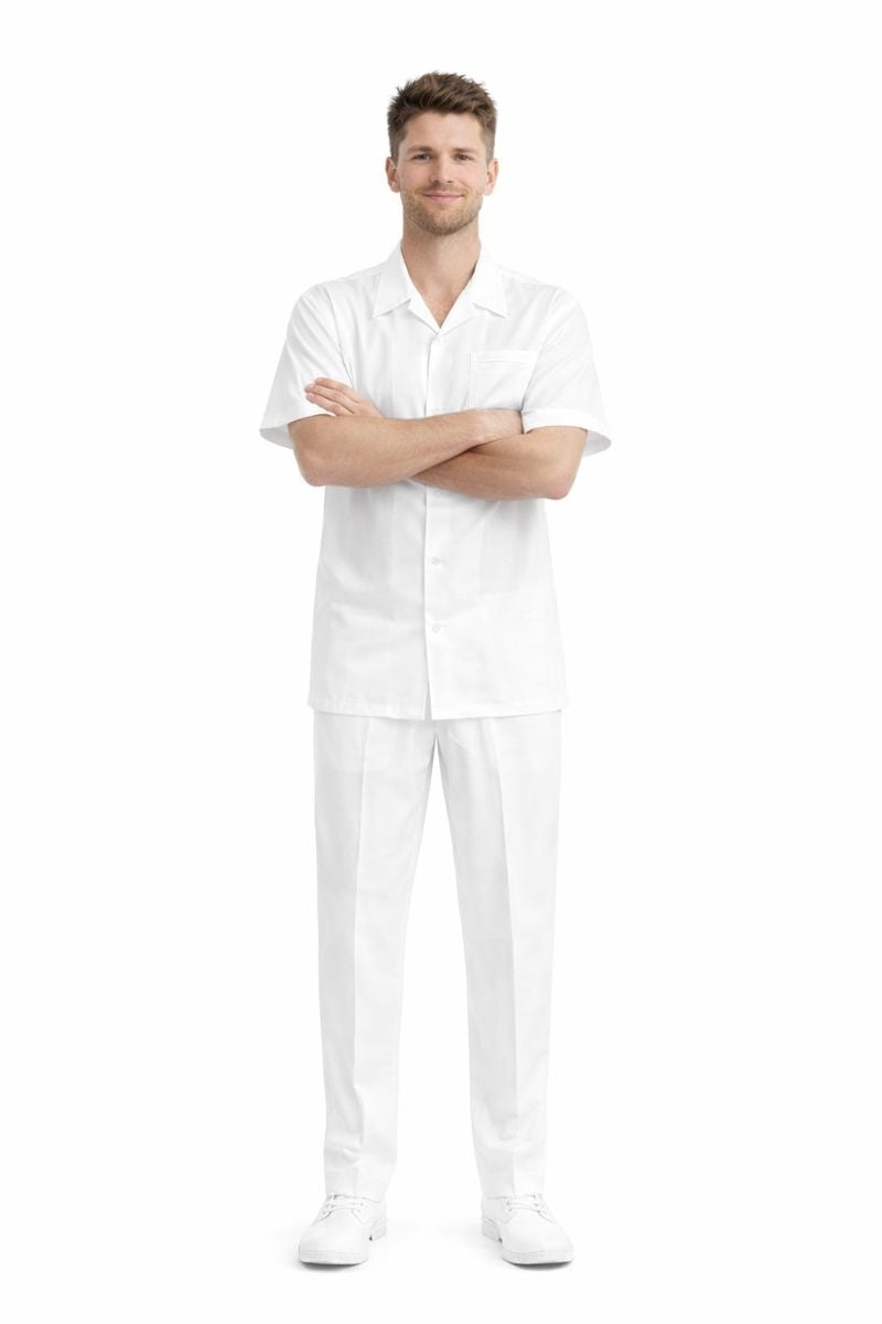 White Mens Walking Suit Men's Short Sleeve Two Piece Two Piece Mens Walking Outfit Pant Sets Suit All White Outfits For Men Short or Long Pants Leisure Casual Suit For Sale-New Designer Collection - M or Medium