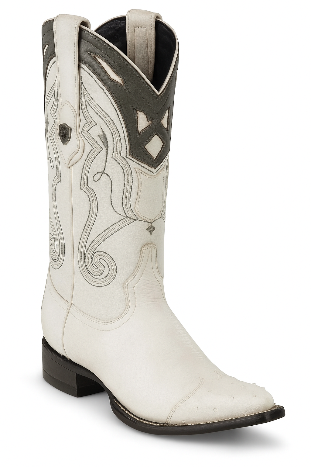 Men's Wild West Smooth Ostrich Skin 3X Toe Boots 29504-B - 6