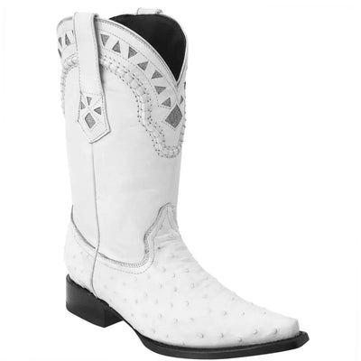 White Ostrich Cowboy Boots Pointy Toe Pointed Toe