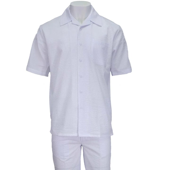White Seersucker 2pc Set - S