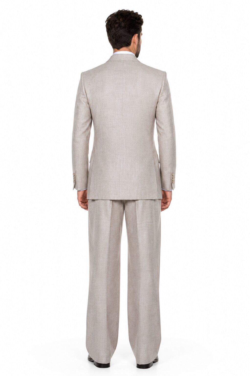 Suits With Baggy Pleated Pants - Wide Leg Pants 100% Wool - Classic Fit in  Light Brown Color by Rossiman