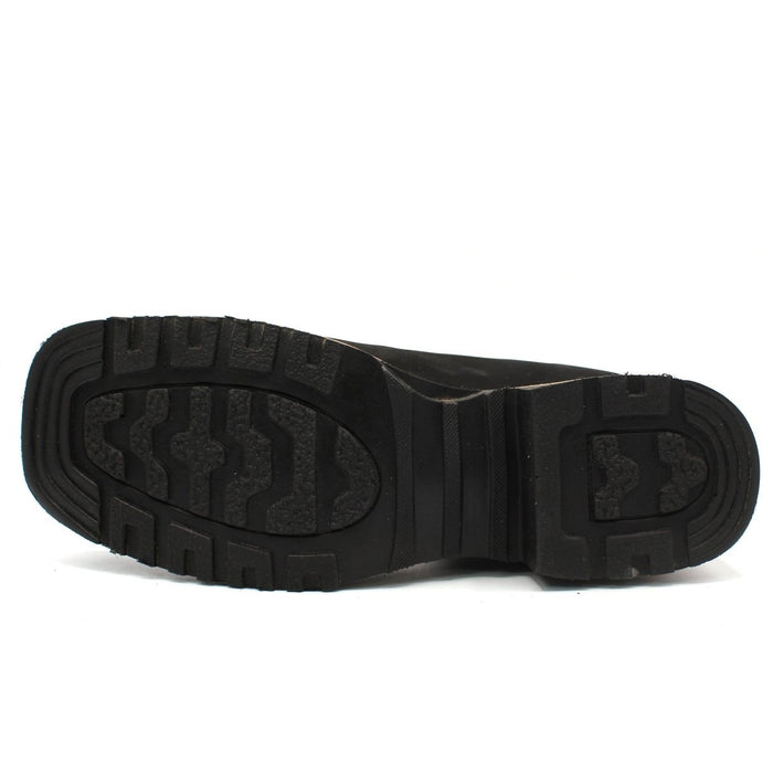 Wide Square Toe Ankle Boots with Rubber Sole Hooch Black - 6