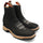 Wide Square Toe Ankle Boots with Rubber Sole Hooch Black