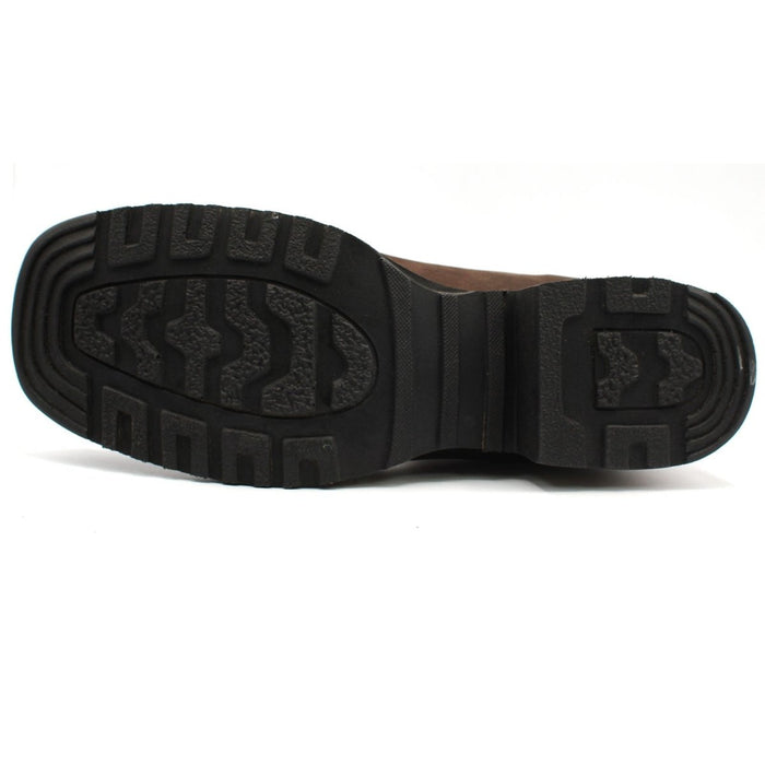 Wide Square Toe Ankle Boots with Rubber Sole Hooch Choco - 6