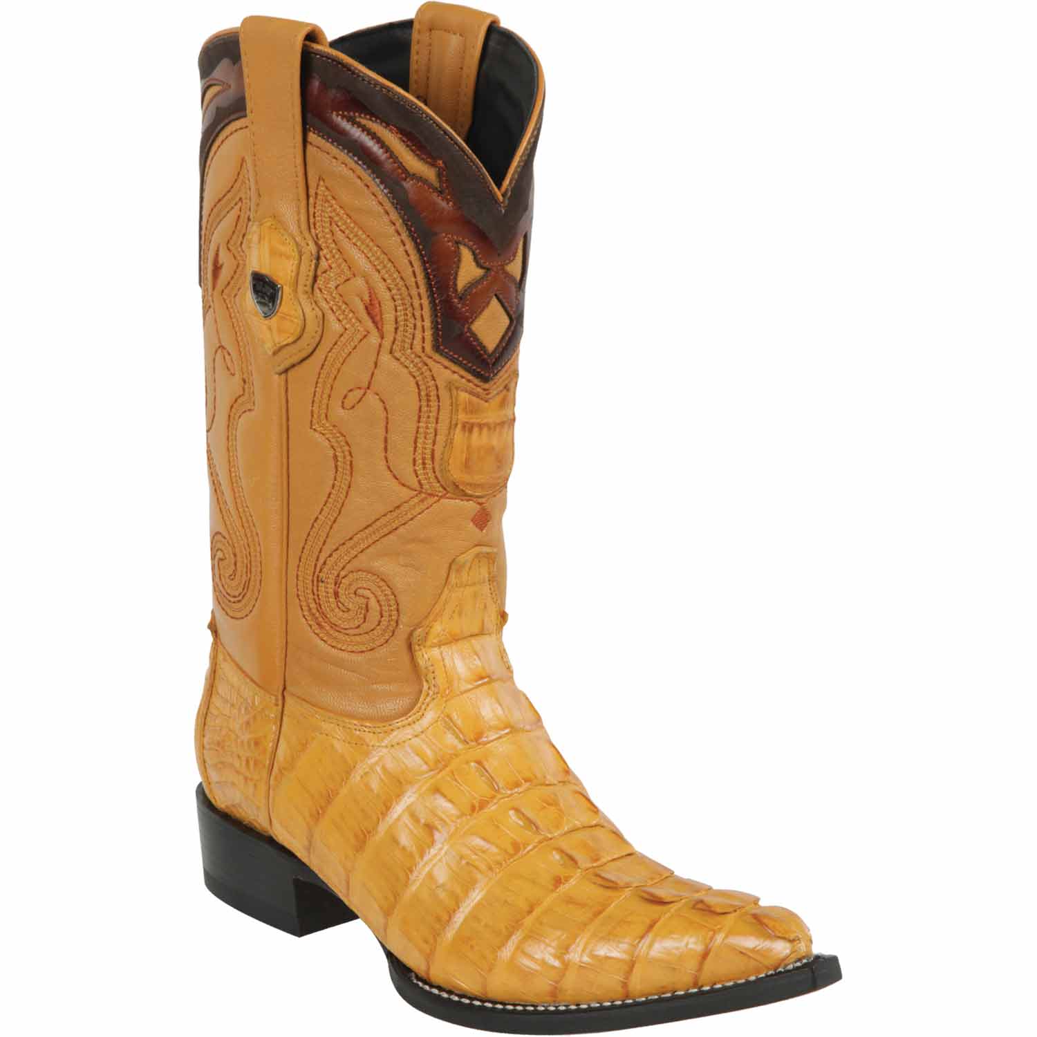 Men's Wild West Caiman Tail Skin 3X Toe Boots 29501-A - 6