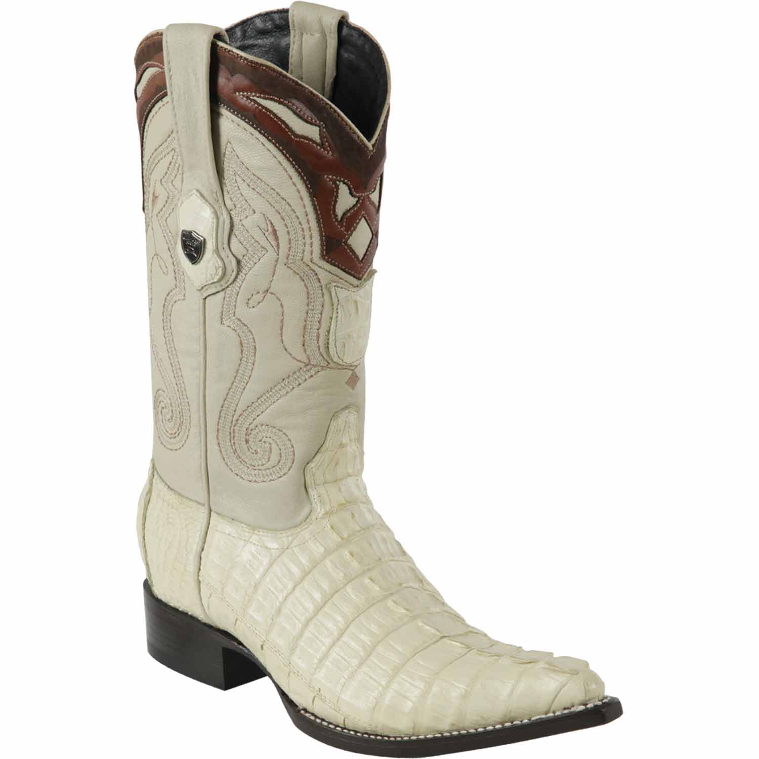 Men's Wild West Caiman Tail Skin 3X Toe Boots 29501-A - 6