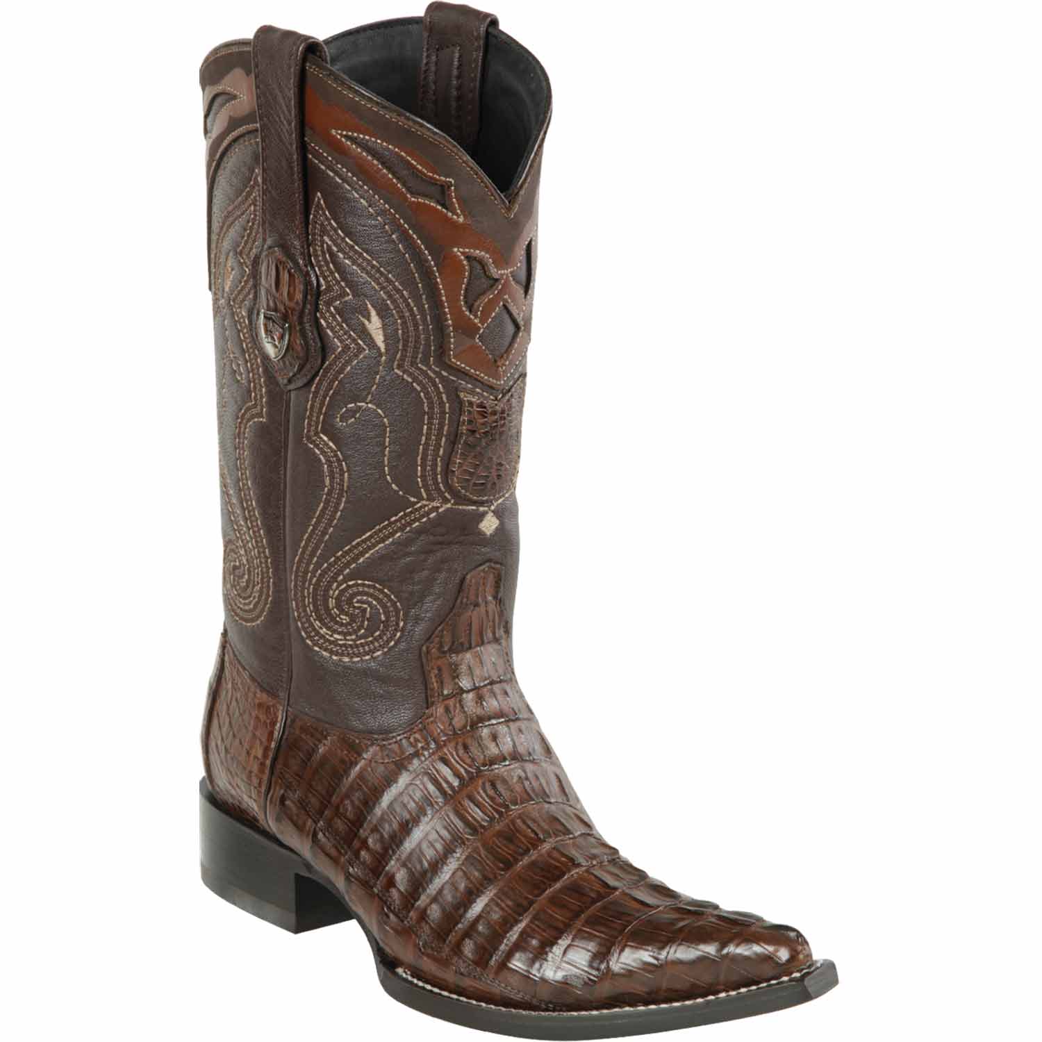 Men's Wild West Caiman Tail Skin 3X Toe Boots 29501-B - 6