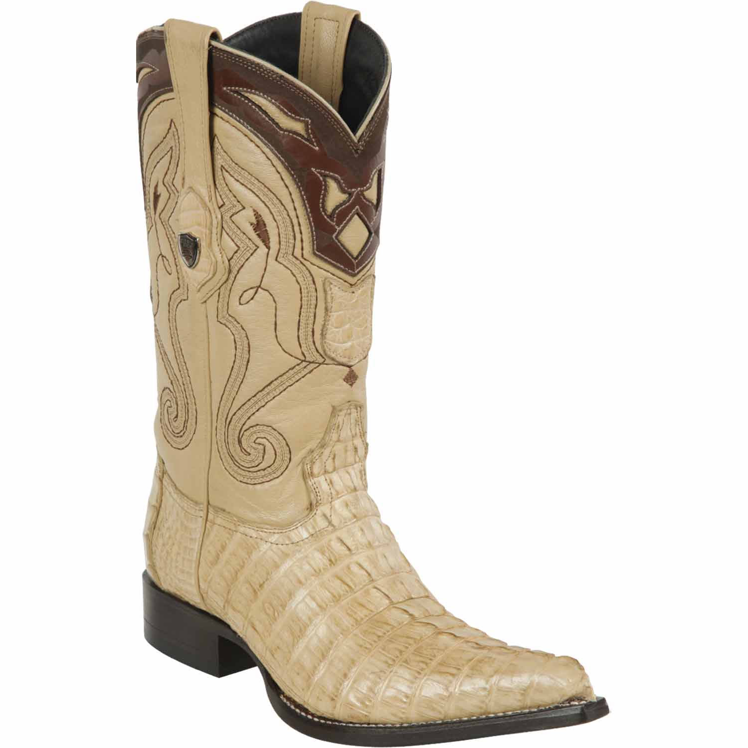 Men's Wild West Caiman Tail Skin 3X Toe Boots 29501-B - 6