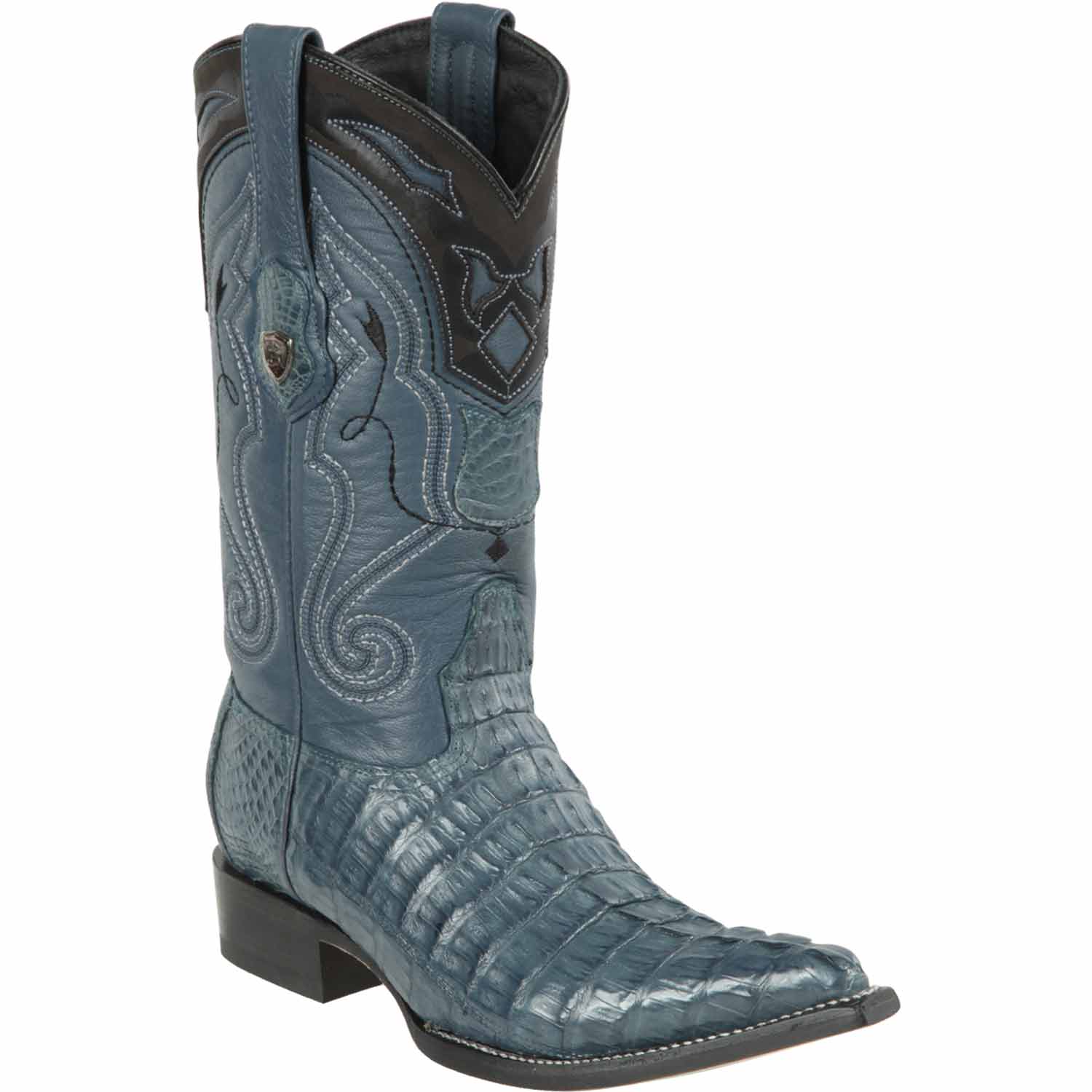 Men's Wild West Caiman Tail Skin 3X Toe Boots 29501-B - 6