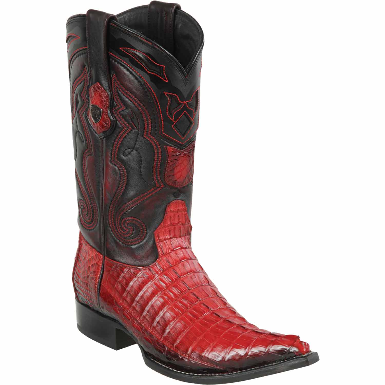 Men's Wild West Caiman Tail Skin 3X Toe Boots 29501-C - 6