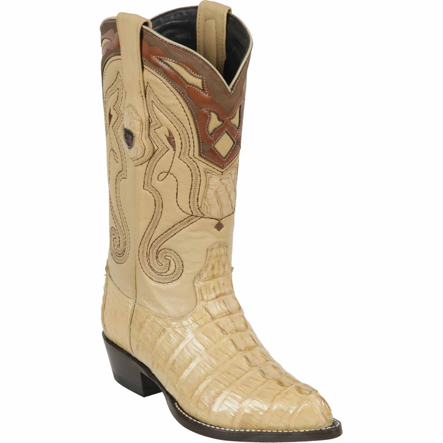 Men's Wild West Caiman Tail Skin J Toe Boots 29901-B - 6