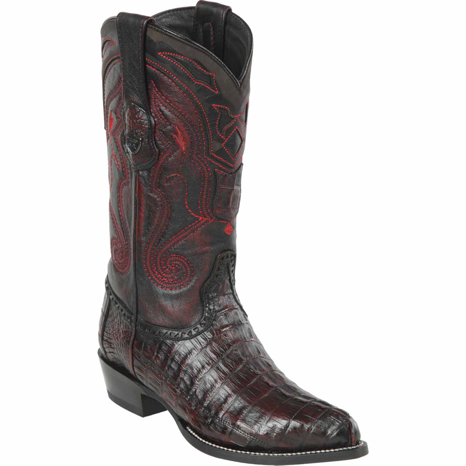 Men's Wild West Caiman Tail Skin J Toe Boots 29901-B - 6