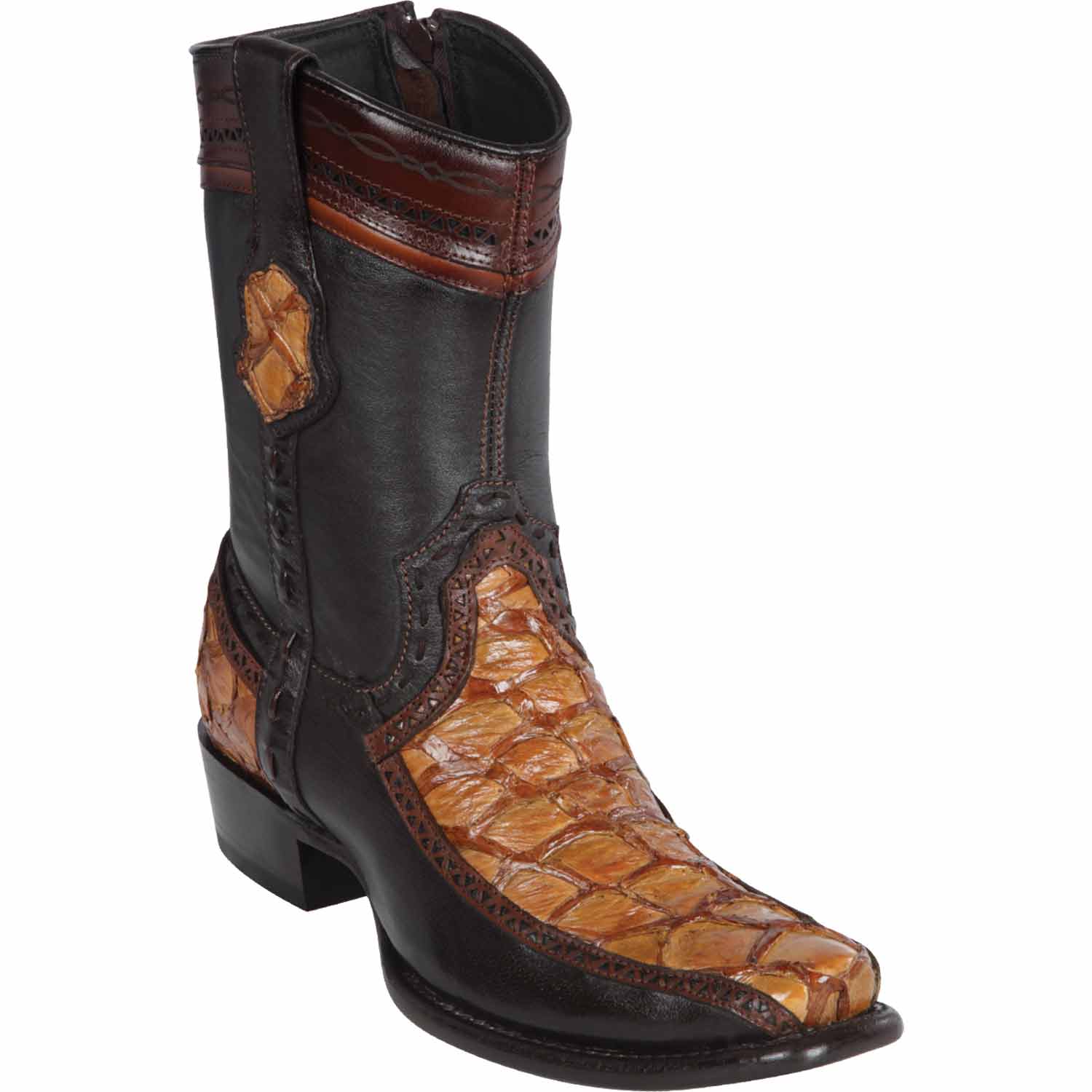 Men's Wild West Monster Fish with Deer Dubai Toe Short Boots 279BF10-B - 6