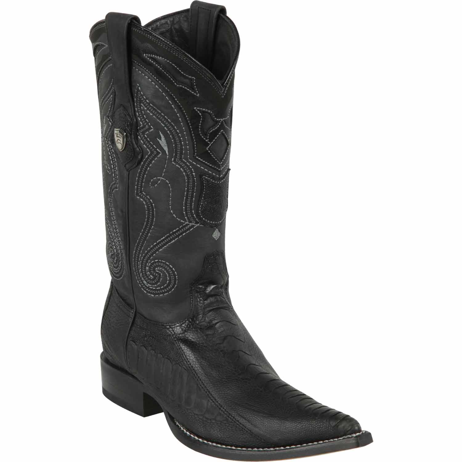Men's Wild West Ostrich Leg Grasso Skin 3X Toe Boots 295G05 - 6