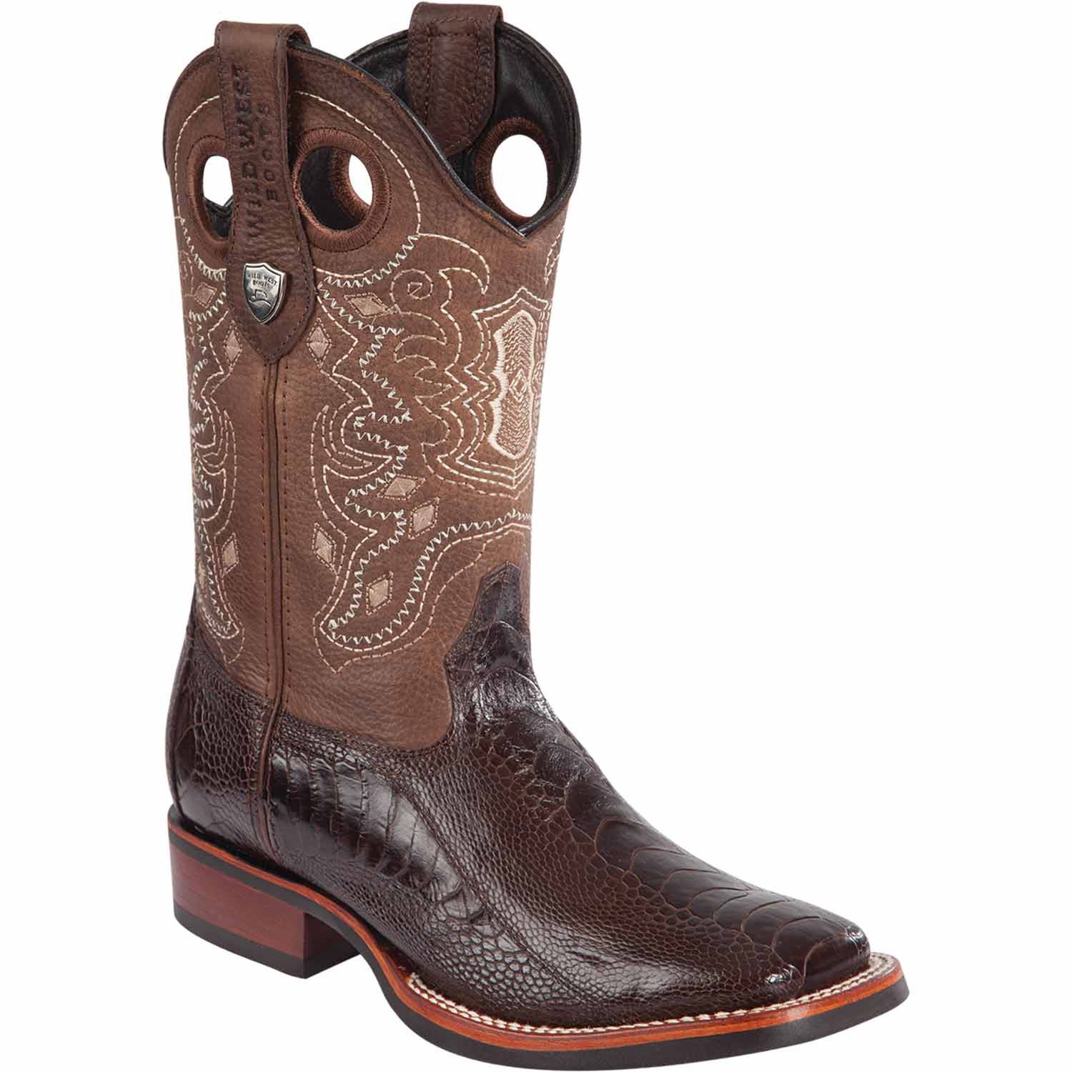 Men's Wild West Ostrich Leg Ranch Toe Boots 282505 - 6