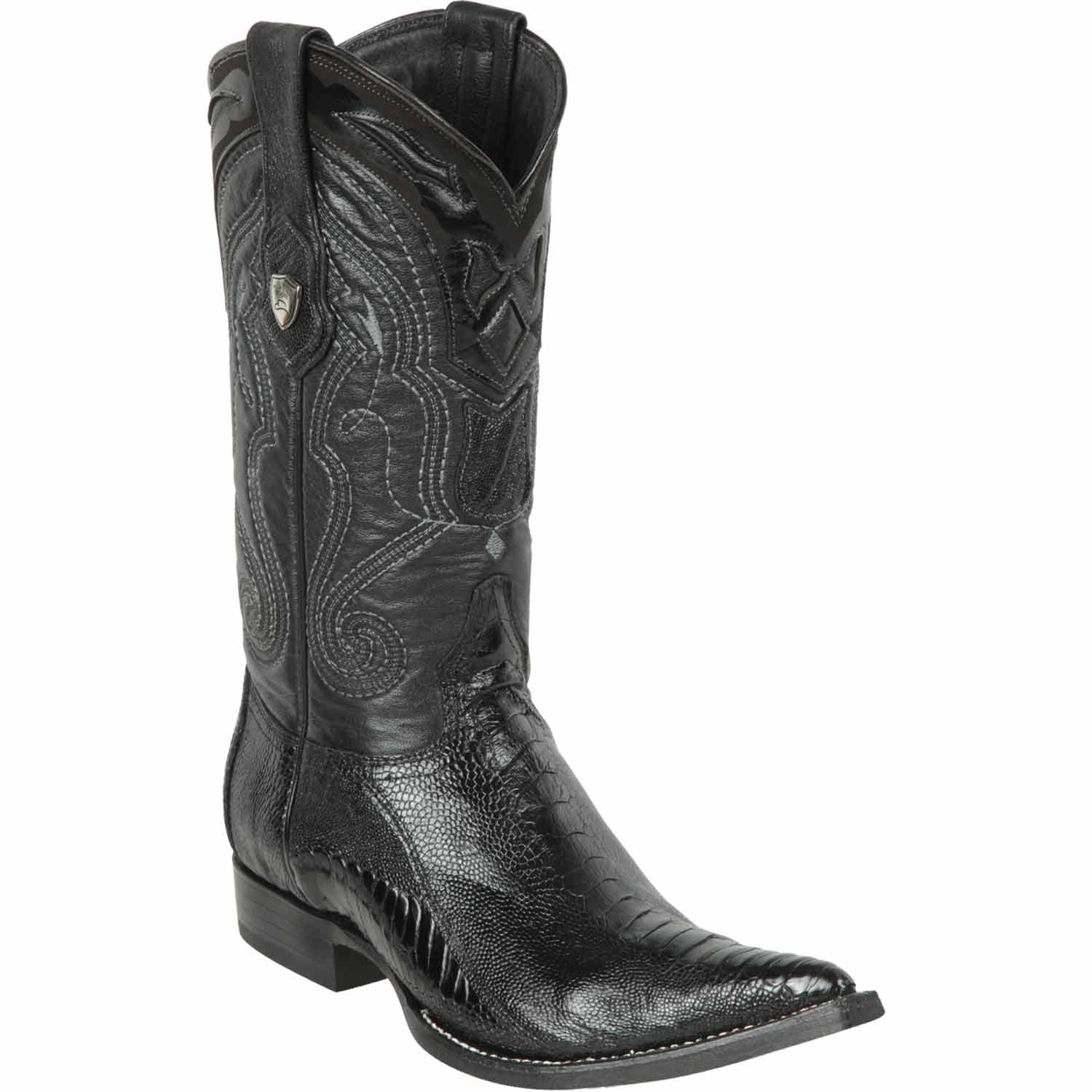 Men's Wild West Ostrich Leg Skin 3X Toe Boots 29505-A - 6