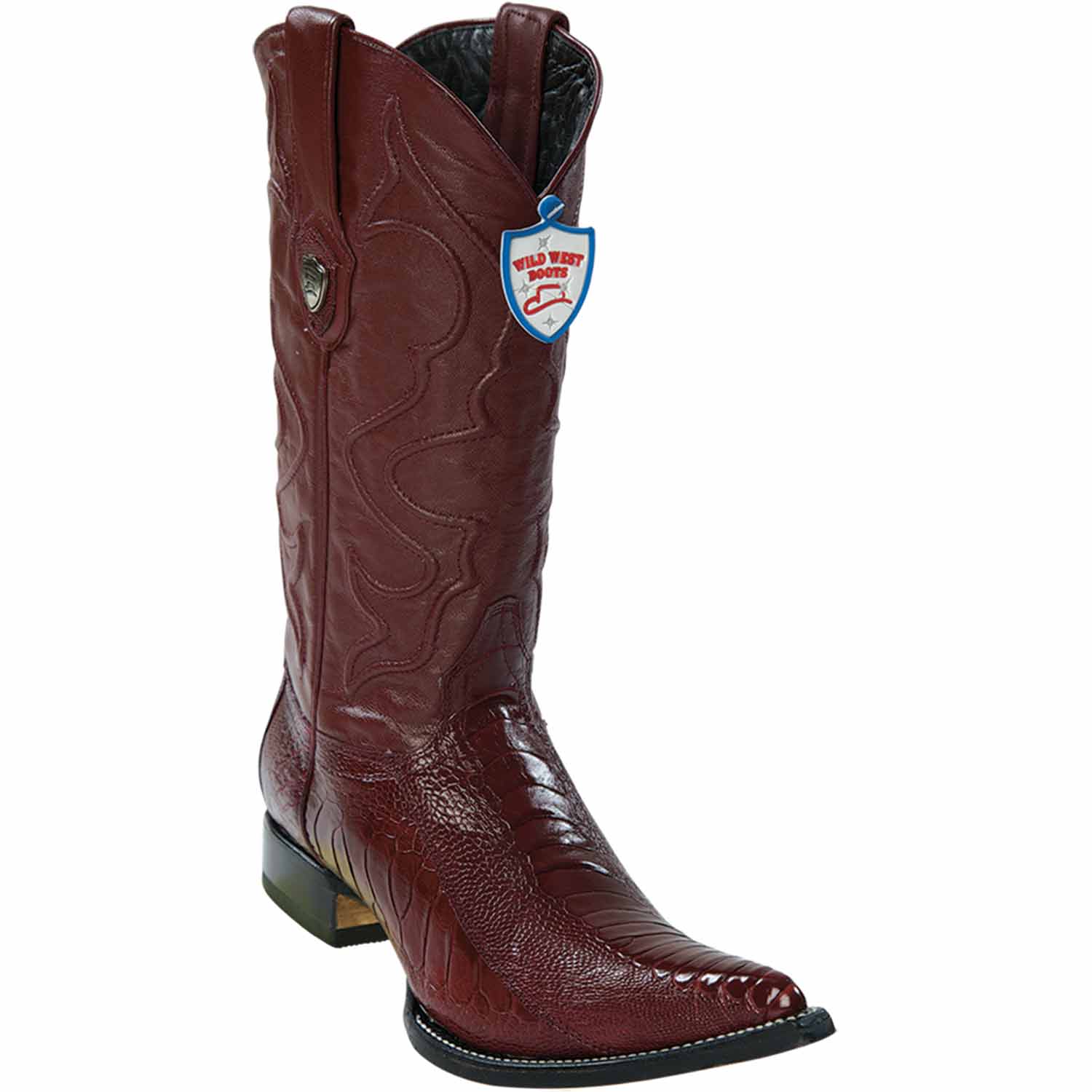 Men's Wild West Ostrich Leg Skin 3X Toe Boots 29505-A - 6