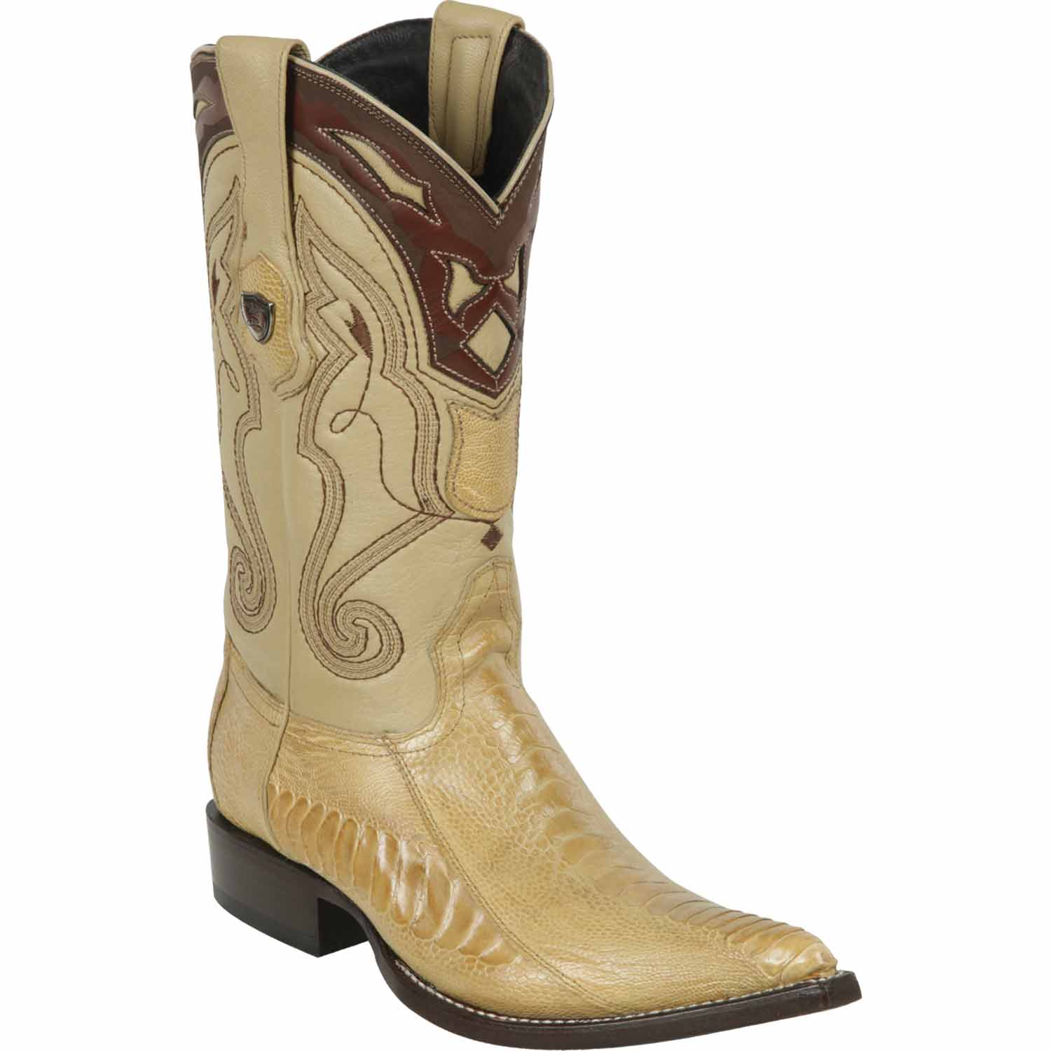 Men's Wild West Ostrich Leg Skin 3X Toe Boots 29505-A - 6