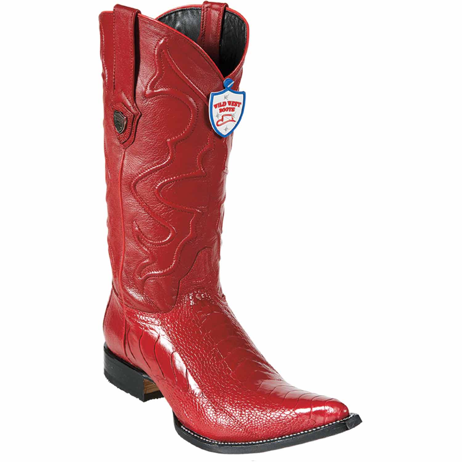 Men's Wild West Ostrich Leg Skin 3X Toe Boots 29505-A - 6