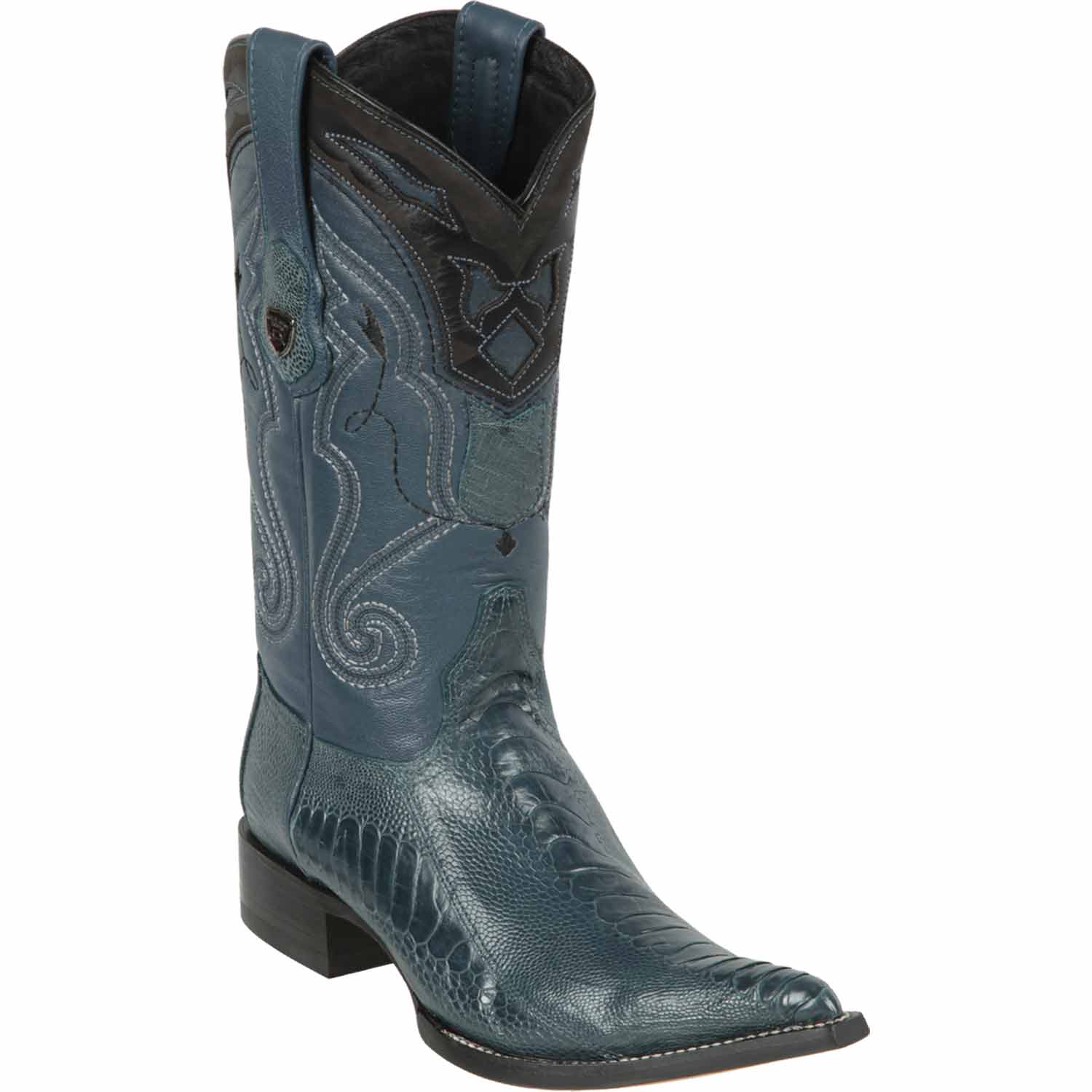 Men's Wild West Ostrich Leg Skin 3X Toe Boots 29505-B - 6