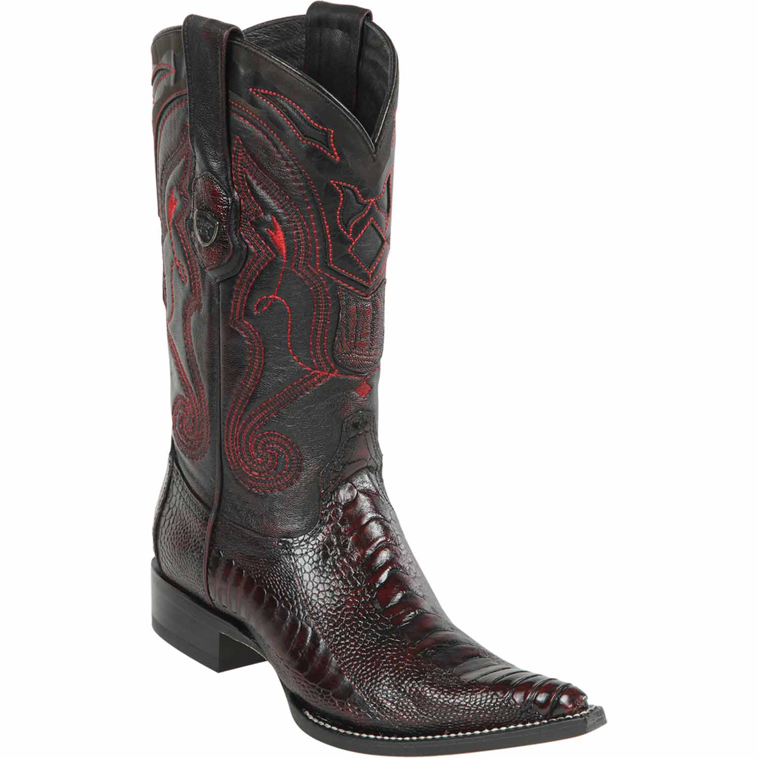 Men's Wild West Ostrich Leg Skin 3X Toe Boots 29505-B - 6