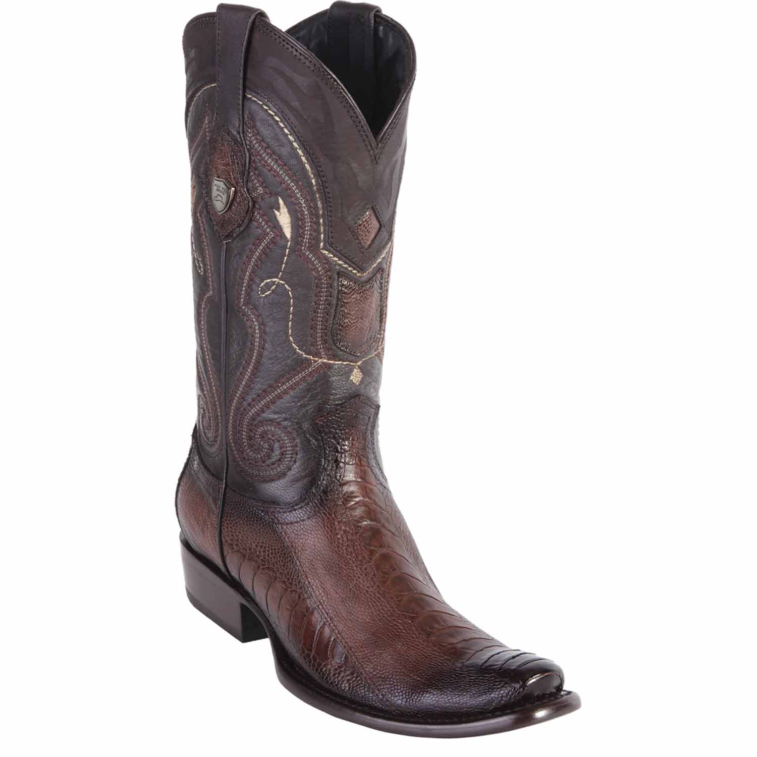 Men's Wild West Ostrich Leg Skin Dubai Toe Boots 27905 - 6