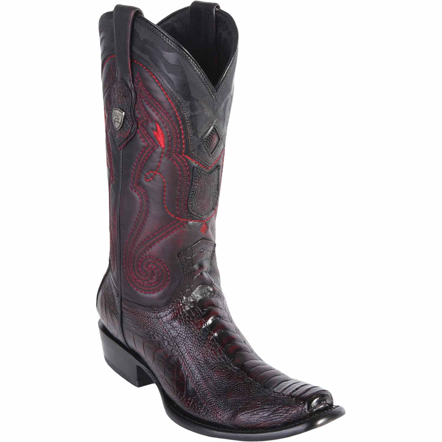 Men's Wild West Ostrich Leg Skin Dubai Toe Boots 27905 - 6