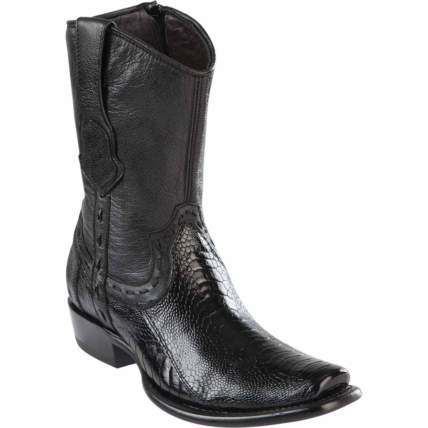 Men's Wild West Ostrich Leg Skin Dubai Toe Short Boots 279B05 - 6