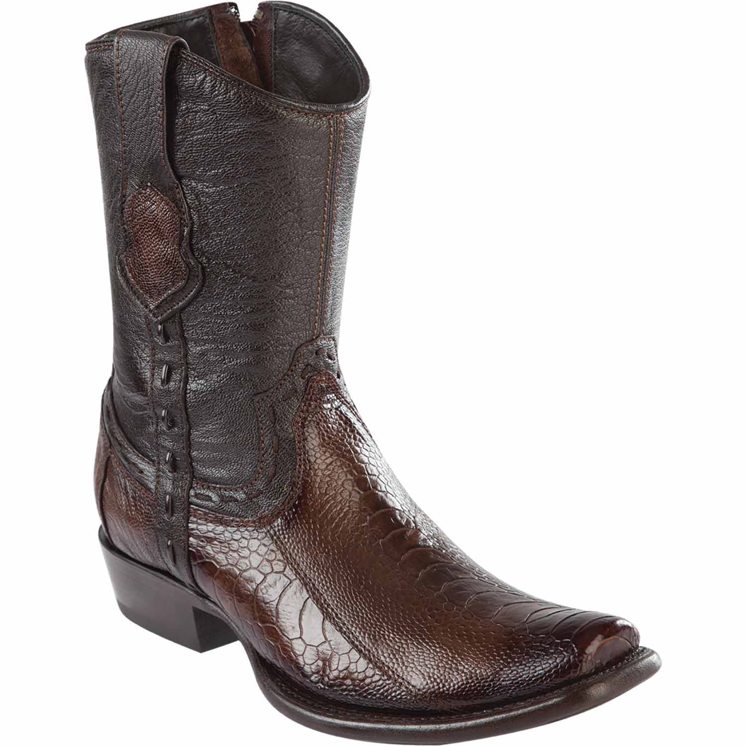 Men's Wild West Ostrich Leg Skin Dubai Toe Short Boots 279B05 - 6