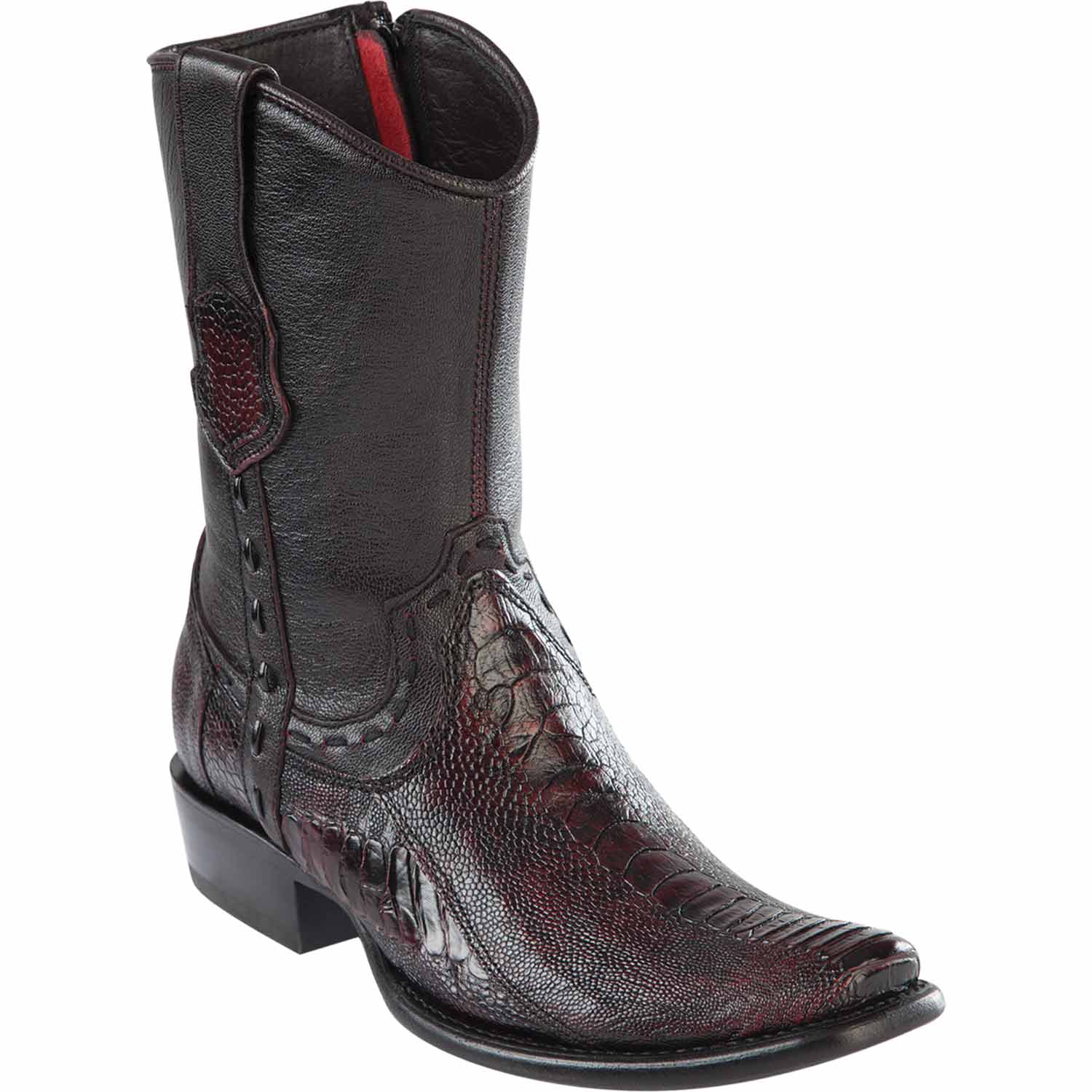 Men's Wild West Ostrich Leg Skin Dubai Toe Short Boots 279B05 - 6