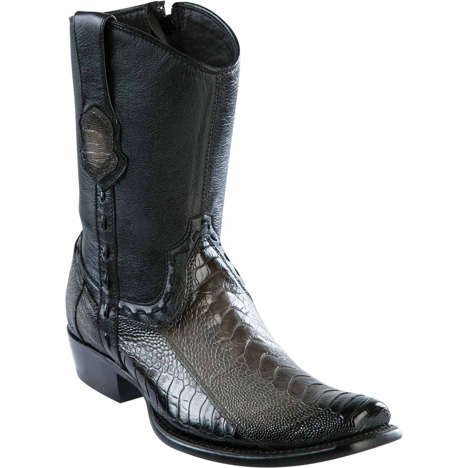 Men's Wild West Ostrich Leg Skin Dubai Toe Short Boots 279B05 - 6