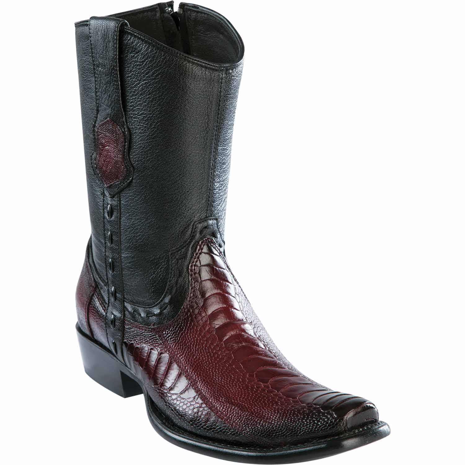 Men's Wild West Ostrich Leg Skin Dubai Toe Short Boots 279B05 - 6