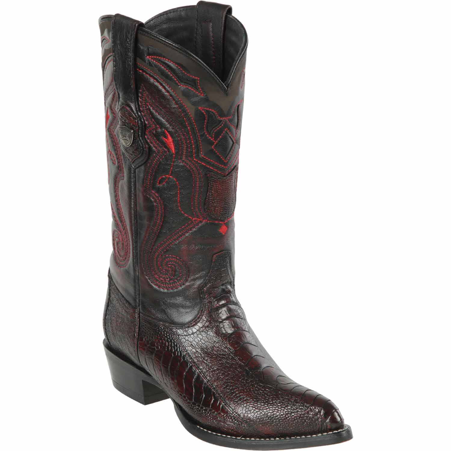Men's Wild West Ostrich Leg Skin J Toe Boots 29905 - 6