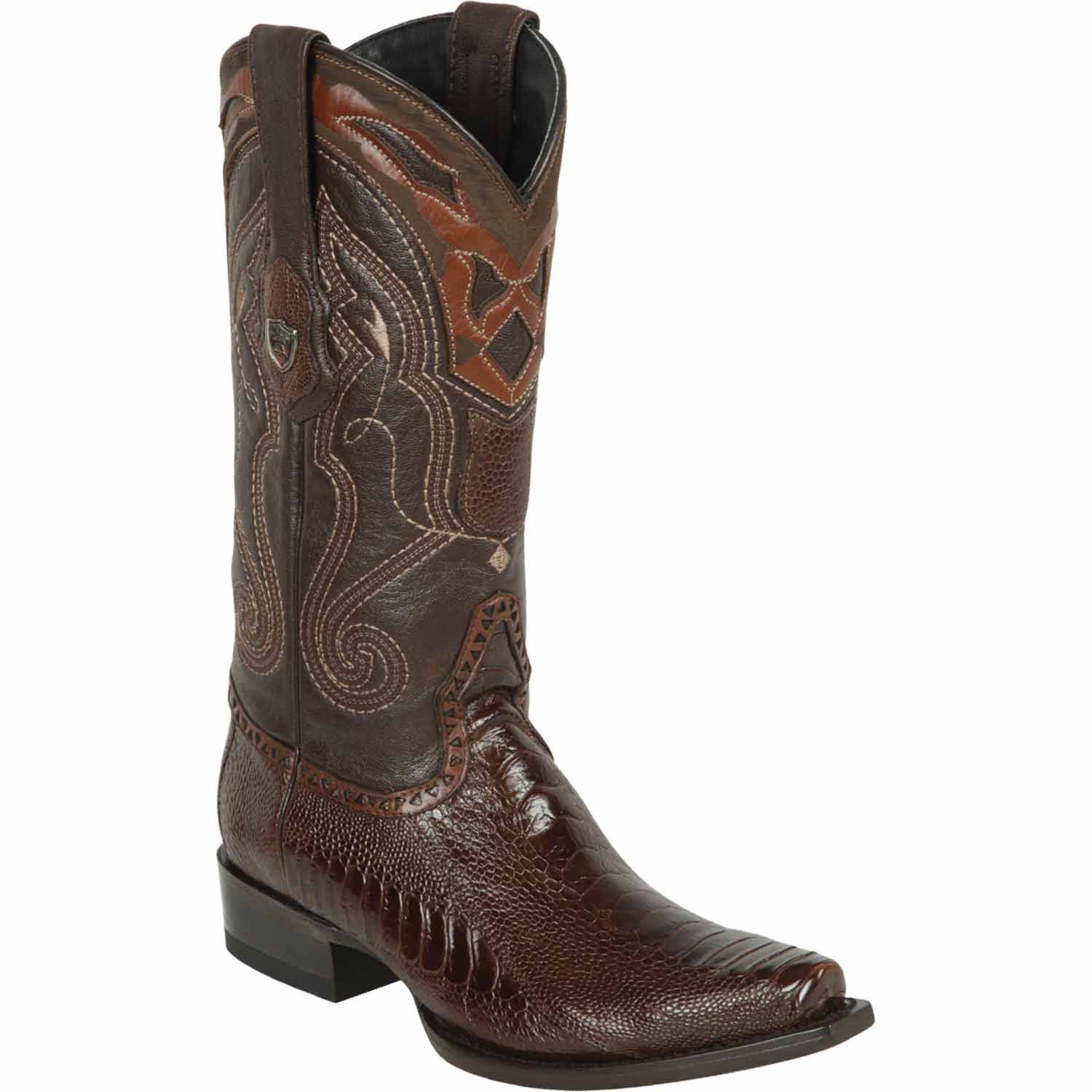 Men's Wild West Ostrich Leg Skin Snip Toe Boots 29405 - 6