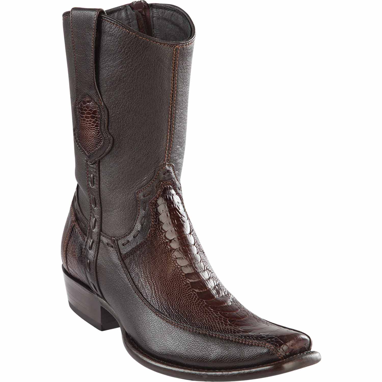 Men's Wild West Ostrich Leg with Deer Dubai Toe Short Boots 279BF05 - 6