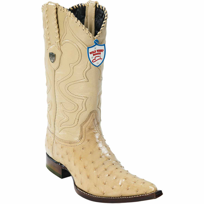 Men's Wild West Ostrich Skin 3X Toe Boots 29503-B-New Designer Collection