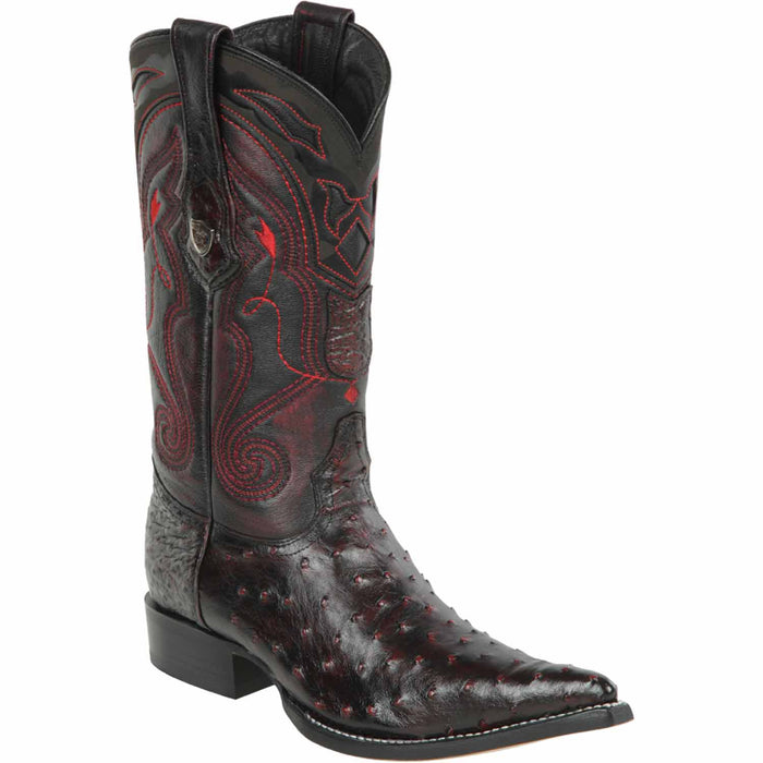 Men's Wild West Ostrich Skin 3X Toe Boots 29503-B-New Designer Collection