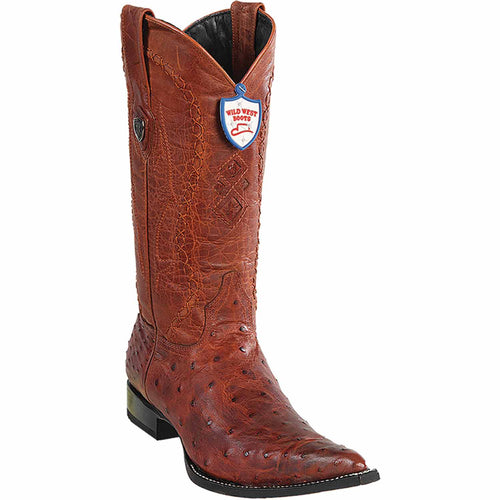 Men's Wild West Ostrich Skin 3X Toe Boots 29503-B-New Designer Collection