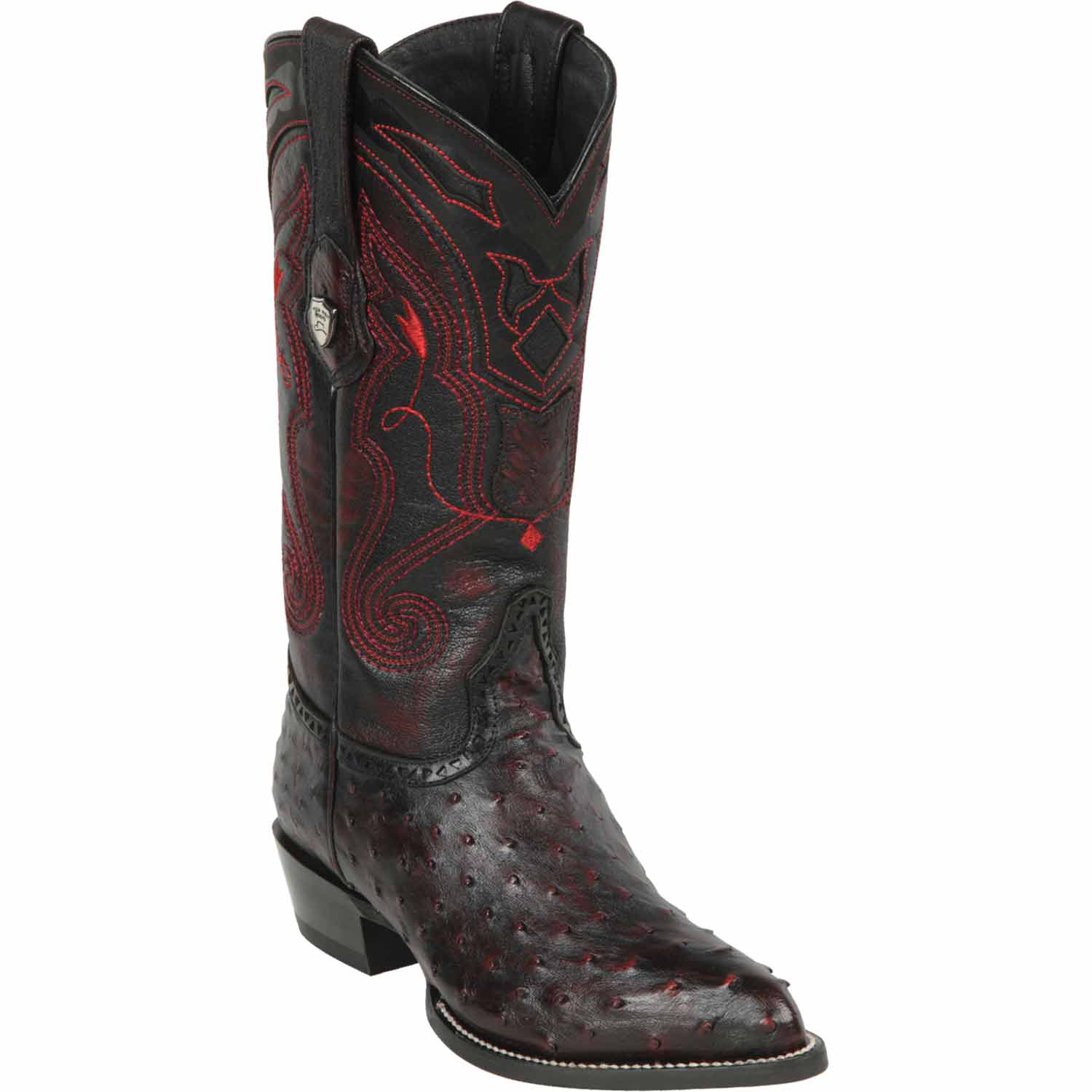 Men's Wild West Ostrich Skin J Toe Boots 29903-B - 6
